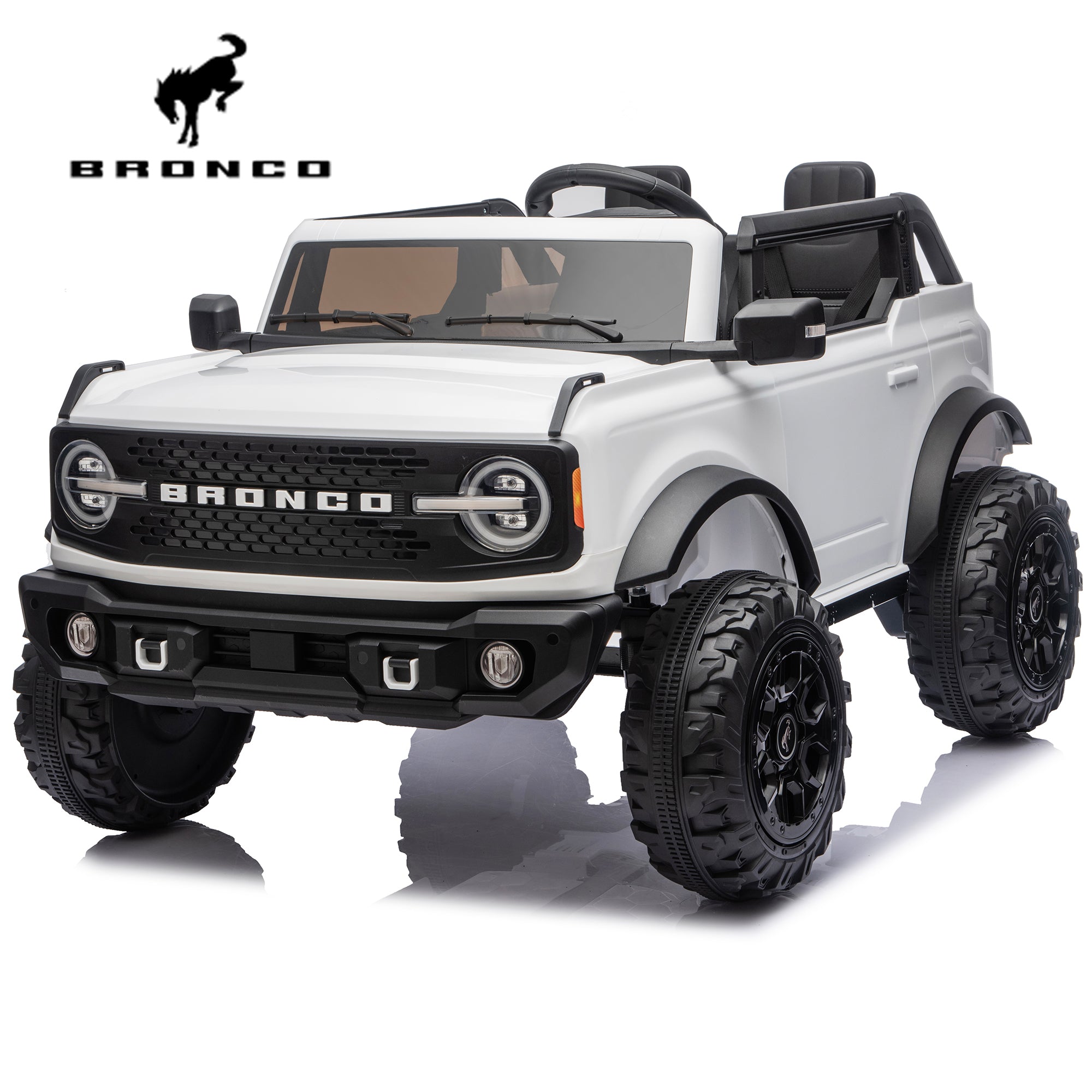 Ford Bronco Ride on Toy Car 2 Seater, 24V Powered Ride on Car with Remote Control, Electric Car for Kids Toddlers w/Bluetooth, 4 Wheelers Truck for Boys Girls Ages 3-8