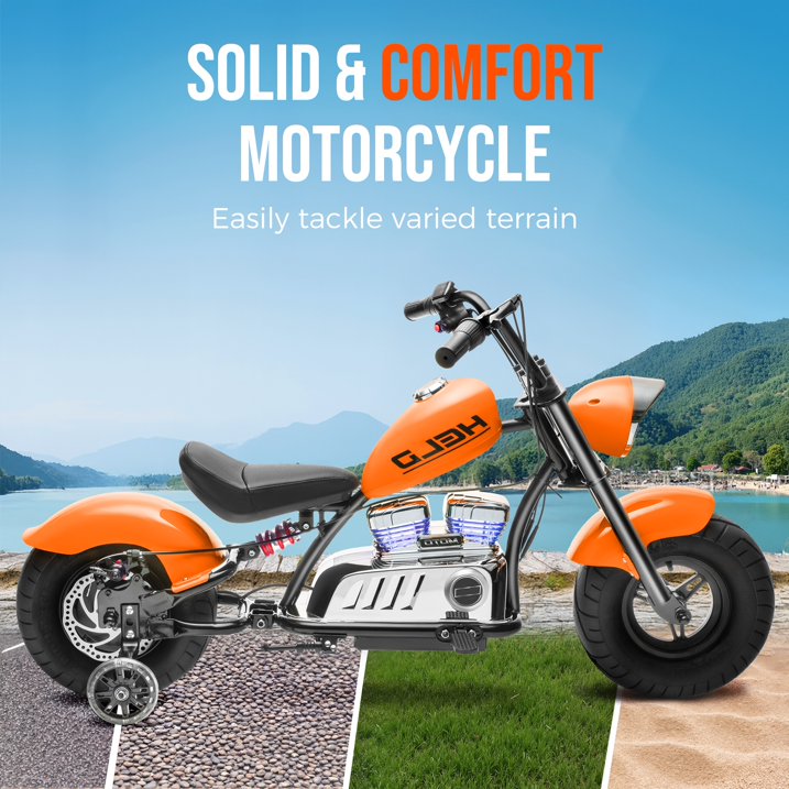 36V Electric Dirt Bike for Kids Teens, 350W Brushless Motor Ride On Motorcycle, 15.5 MPH, Rear Suspension, Bluetooth Music, Rubber Tires, Ride On Electric Motorcycle Toy for 8+ Yrs Boys Girls