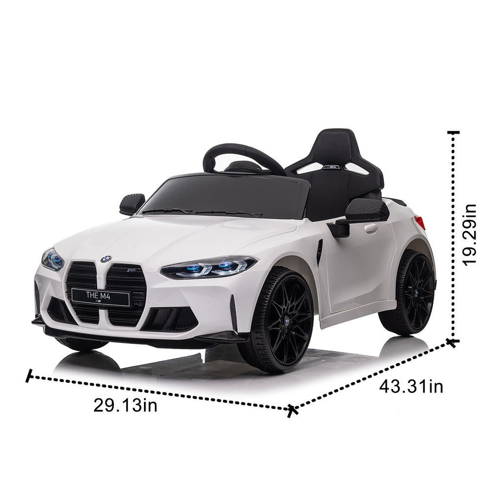 BMW M4 Electric Car for Kids, Battery Powered Ride On Car with Remote Control, Ride On Toy for 3-4 Years Old Kids with USB, MP3. Bluetooth, LED Light