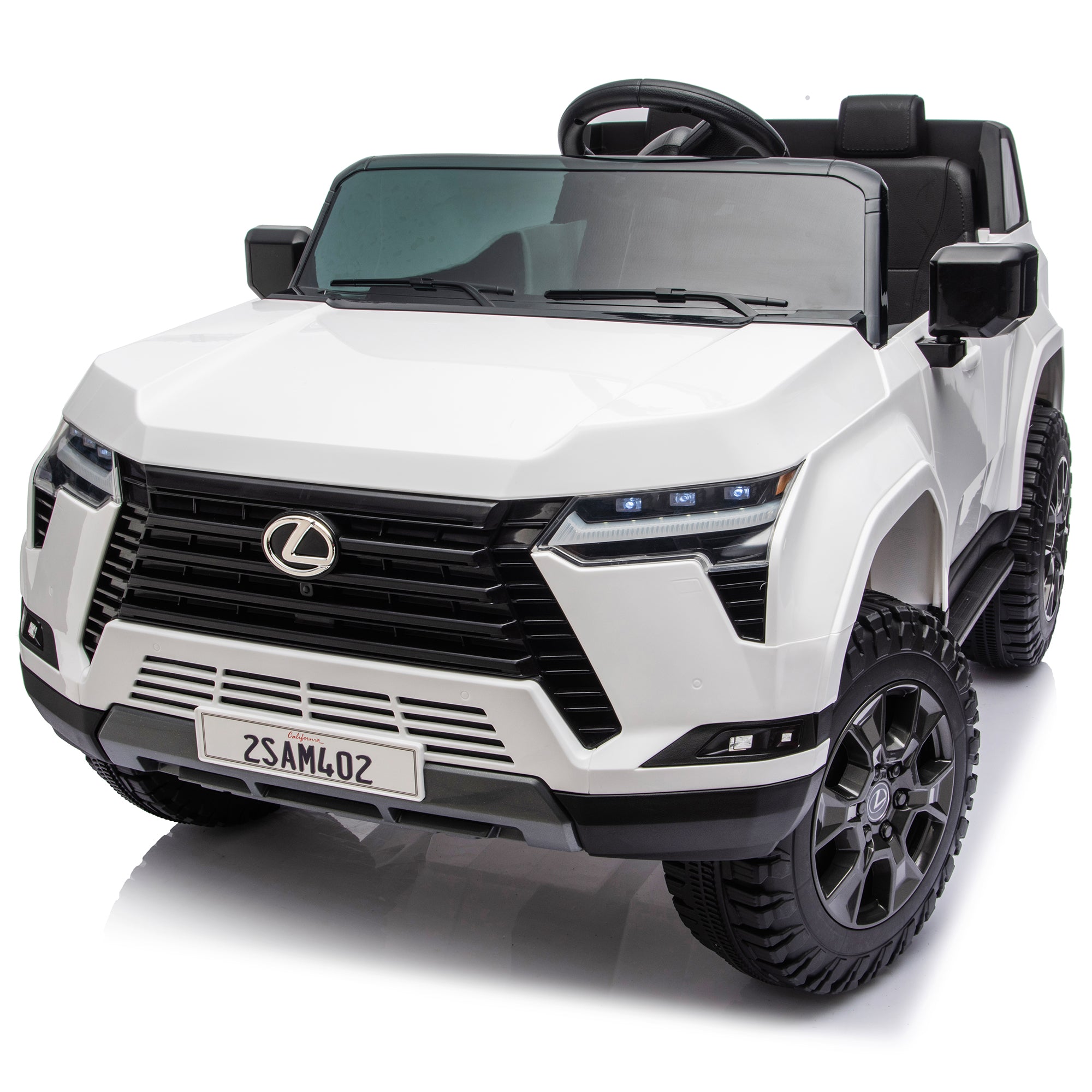 24V Ride On Car for Kids with Remote Control, Lexus GX550 2 Seater Powered Electric Car for Kids, Ride On Toy with 4 Wheel Suspension, LED Lights, Bluetooth Music, Toy Cars for Boys Girls 3–8, Brown