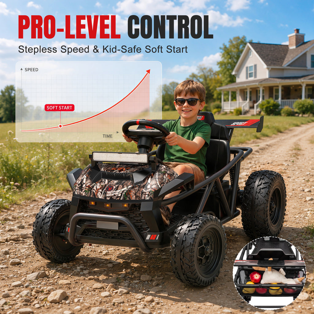 COCLUB 36V Ride On Car for Big Kids, Battery Powered Ride on Toy with Bluetooth, Music, Rear Wheel Spring Suspension, Max 9.3 MPH, Kids Electric Vehicle for Boys Girls