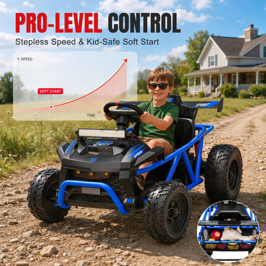 COCLUB 36V Ride On Car for Big Kids, Battery Powered Ride on Toy with Bluetooth, Music, Rear Wheel Spring Suspension, Max 9.3 MPH, Kids Electric Vehicle for Boys Girls