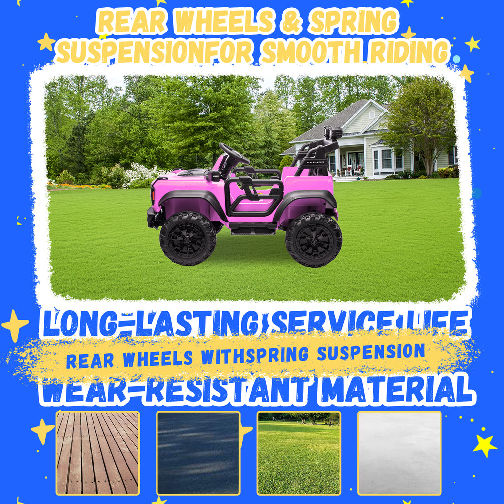 2 Seats 24V Electric Car for Big Kids, Licensed Ford Bronco Raptor Powered Ride On Car with 4 Wheels Spring Suspension, Parent Remote Control, 24V Ride On Toys for Ages 3-8 Boys Girls Gifts