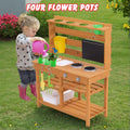 COCLUB Playhouse for Kids Outdoor, Modern Wooden Playhouse with Working Door, Windows, Flowers Pot Holder, Play House for Kids Ages 4-8, 42"x46"x55"
