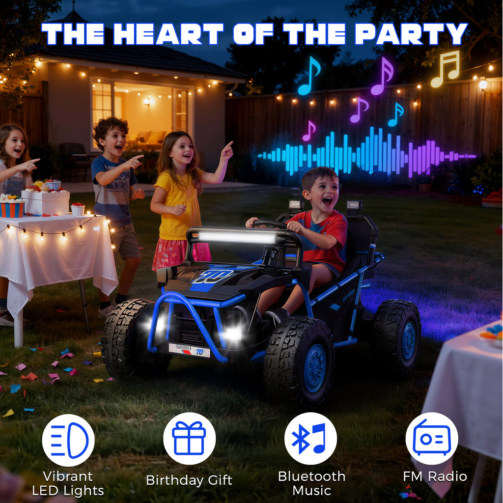 COCLUB 36V Electric Ride on Car Toy for Big Kids, 2 Seater Powered Electric  UTV Toys for Boys Girls 6-13, Kids Ride on Toy with Bluetooth, Music, 4 Wheels Spring Suspension, 3 Point Seatbelts, Blue