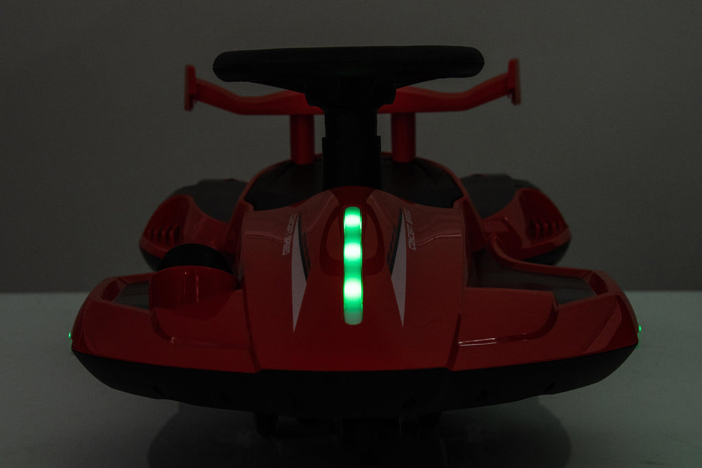 COCLUB Ride on Drift Car, Electric Ride On Toy with Cool Lights, MP3, USB, 12V Electric Drifting Go Kart, 360 Degrees Rotating, Kids' Electric Vehicles for Ages 3+, Red