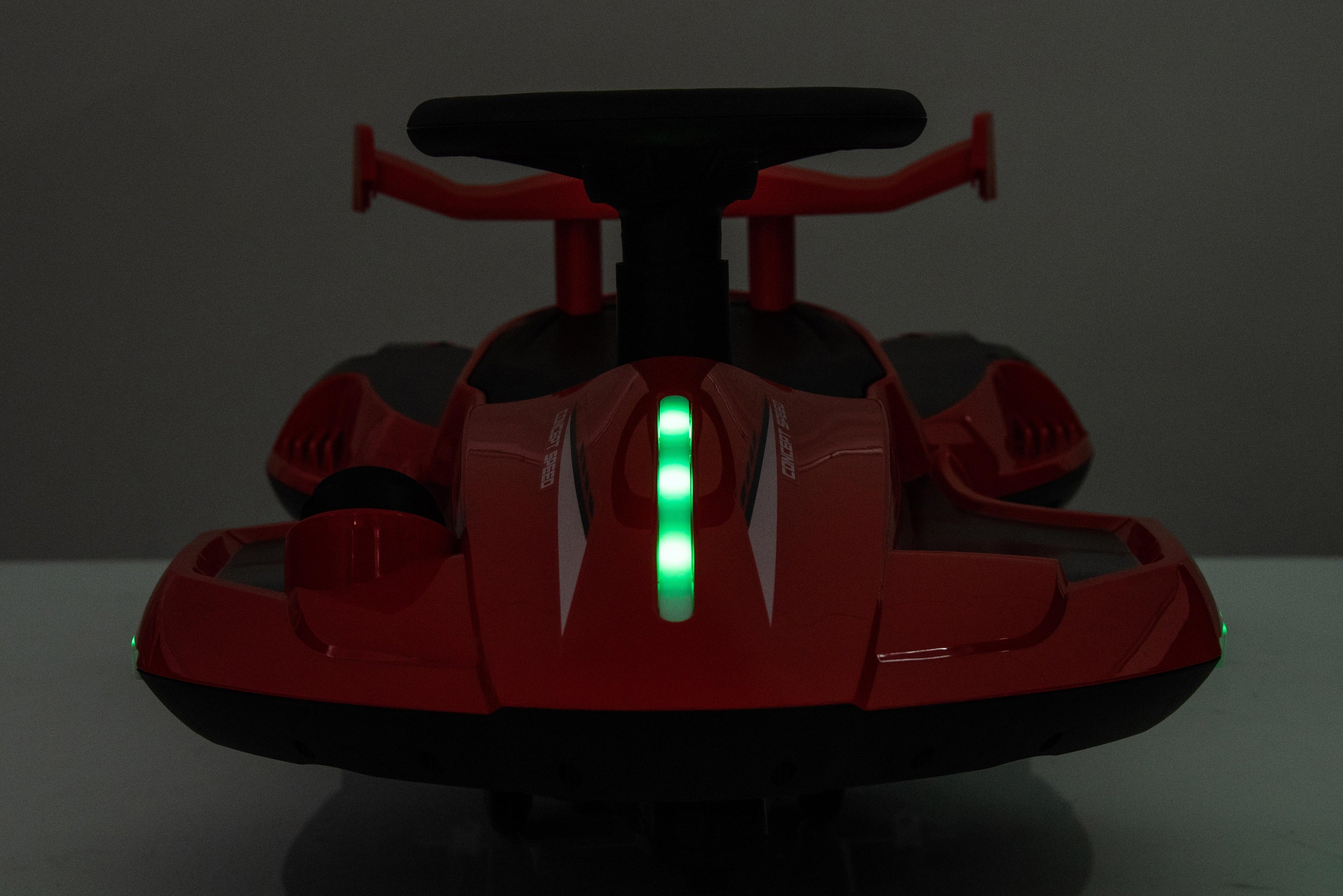 COCLUB Ride on Drift Car, Electric Ride On Toy with Cool Lights, MP3, USB, 12V Electric Drifting Go Kart, 360 Degrees Rotating, Kids' Electric Vehicles for Ages 3+, Red