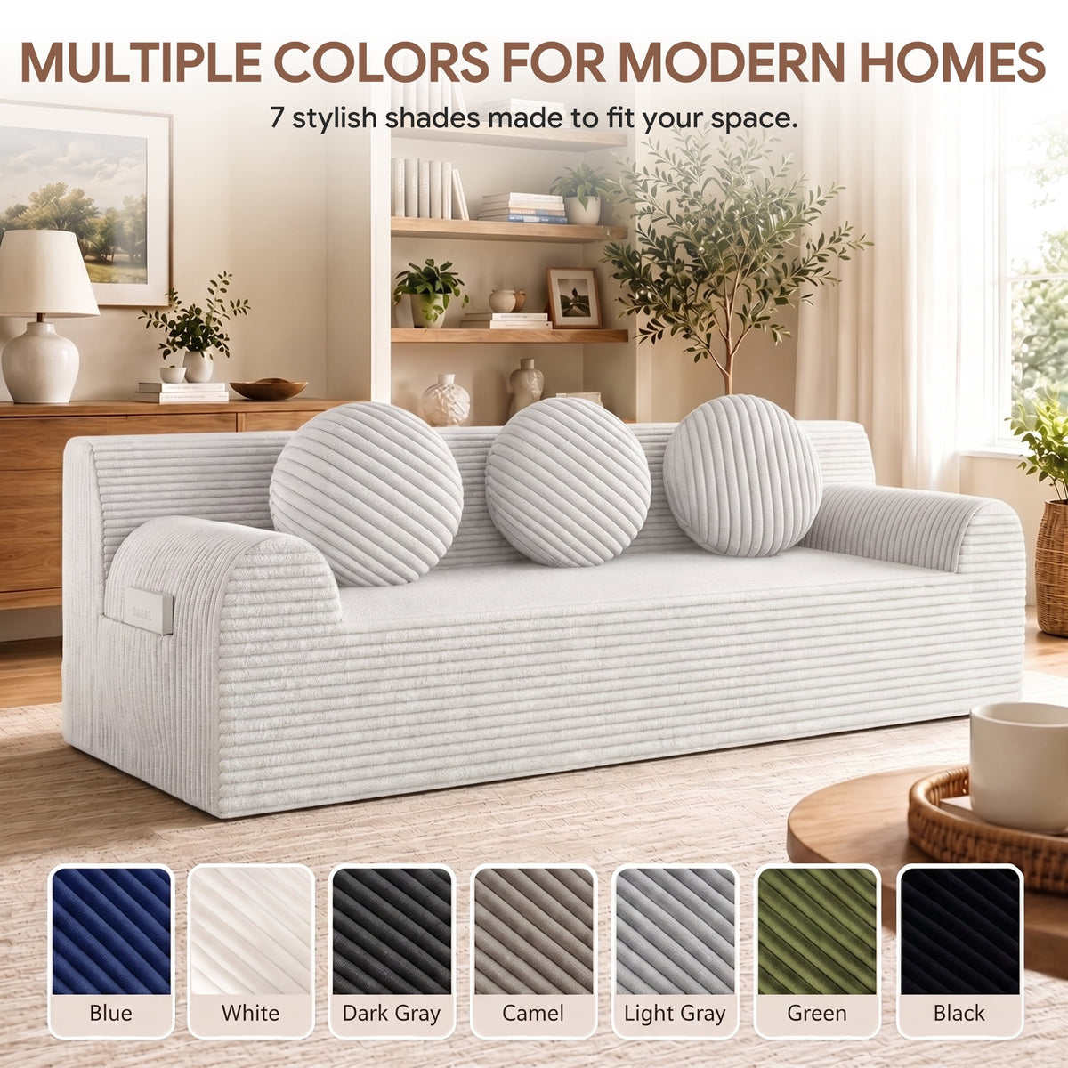 UHOMEPRO 71" Small Cloud Couch, 3 Seater Sofa with High Density Foam, No Assembly Low Profile Floor Couch for Bedroom, Apartment, 1200lbs, Deep Gray
