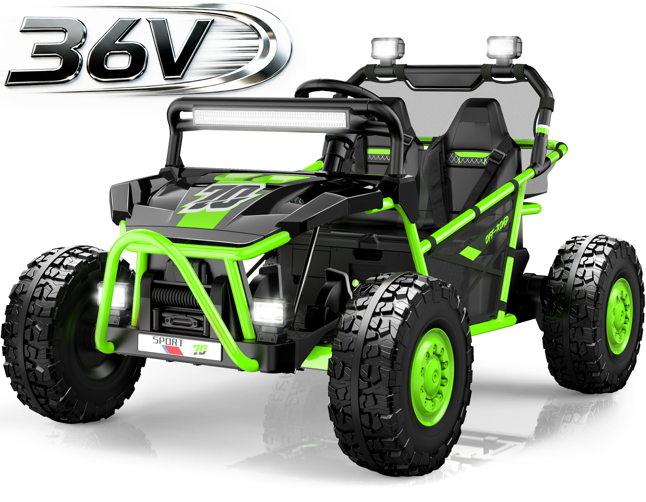 36V Electric Ride On Car for Big Kids, 2 Seater 36V Powered Electric Ride on Toy with Rear Wheel Spring Suspension, Bluetooth, Music, Max 8.7 MPH, Kids Electric Vehicle for Boys Girls Ages 6+, Blue