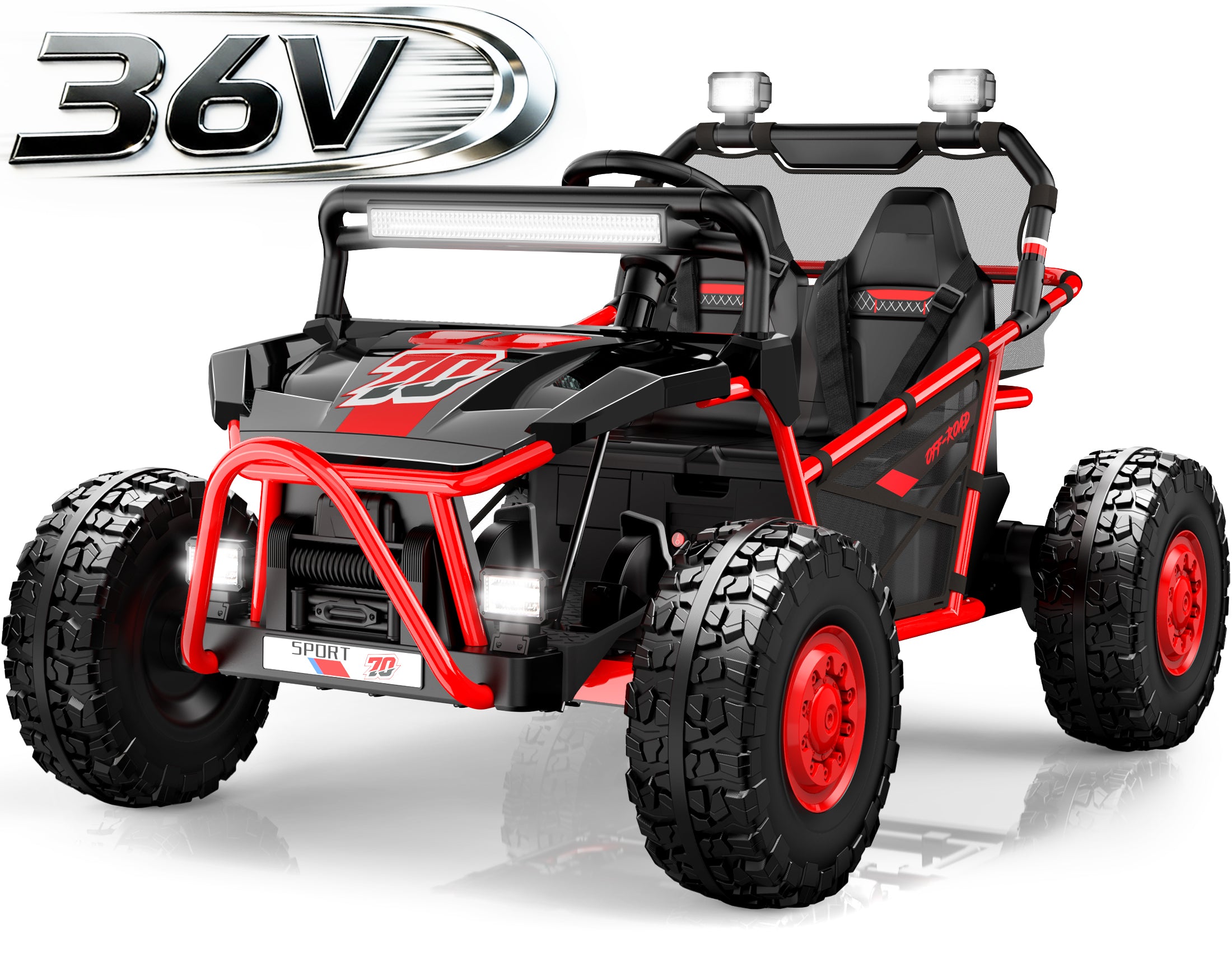 36V Electric Ride On Car for Big Kids, 2 Seater 36V Powered Electric Ride on Toy with Rear Wheel Spring Suspension, Bluetooth, Music, Max 8.7 MPH, Kids Electric Vehicle for Boys Girls Ages 6+, Blue