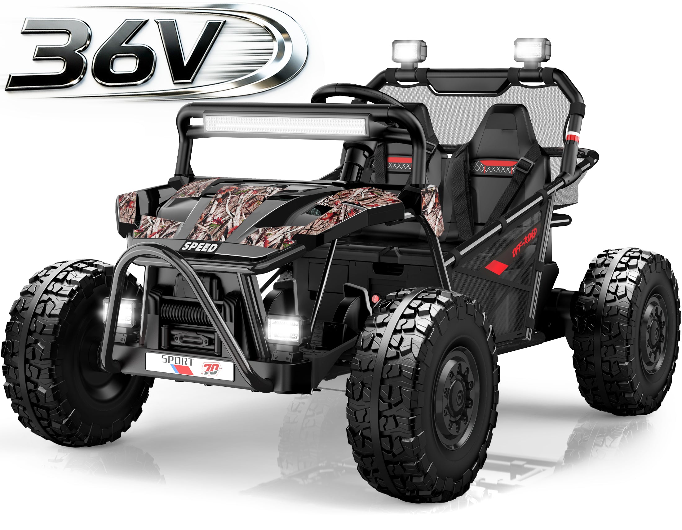 36V Electric Ride On Car for Big Kids, 2 Seater 36V Powered Electric Ride on Toy with Rear Wheel Spring Suspension, Bluetooth, Music, Max 8.7 MPH, Kids Electric Vehicle for Boys Girls Ages 6+, Blue
