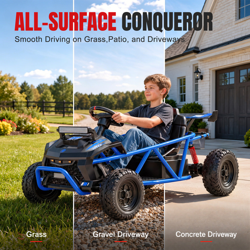 COCLUB 36V Ride On Car for Big Kids, Battery Powered Ride on Toy with Bluetooth, Music, Rear Wheel Spring Suspension, Max 9.3 MPH, Kids Electric Vehicle for Boys Girls