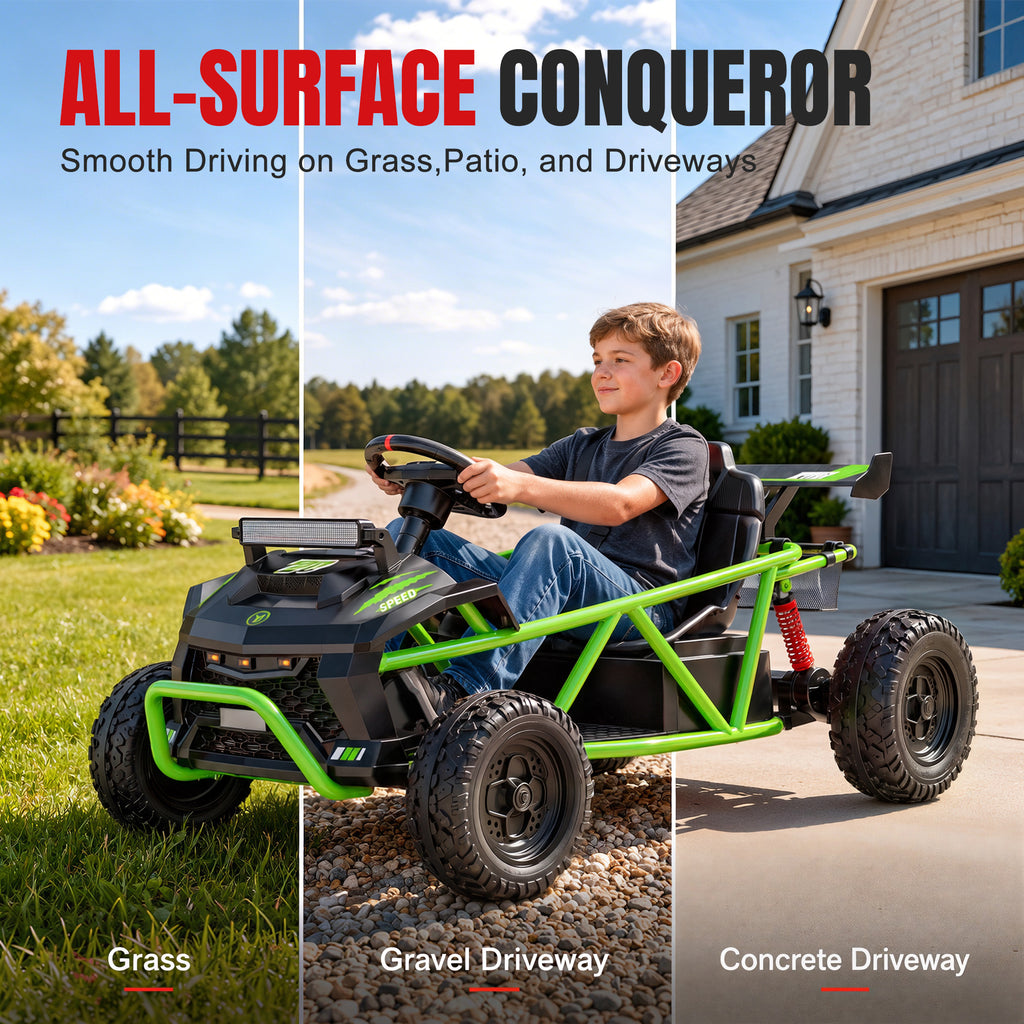 COCLUB 36V Ride On Car for Big Kids, Battery Powered Ride on Toy with Bluetooth, Music, Rear Wheel Spring Suspension, Max 9.3 MPH, Kids Electric Vehicle for Boys Girls