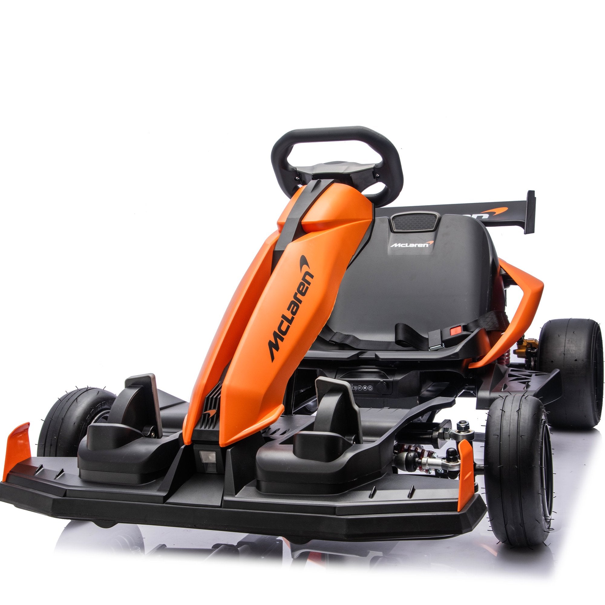 McLaren 48V Electric Go Kart for Adults & Teens, 750W Powered Motor Ride On Toy, LED Light, Hydraulic Disc Brake, 4 Wheel Spring Suspension, 3 Levels Adjustable Chassis, Foldable Design, Silver