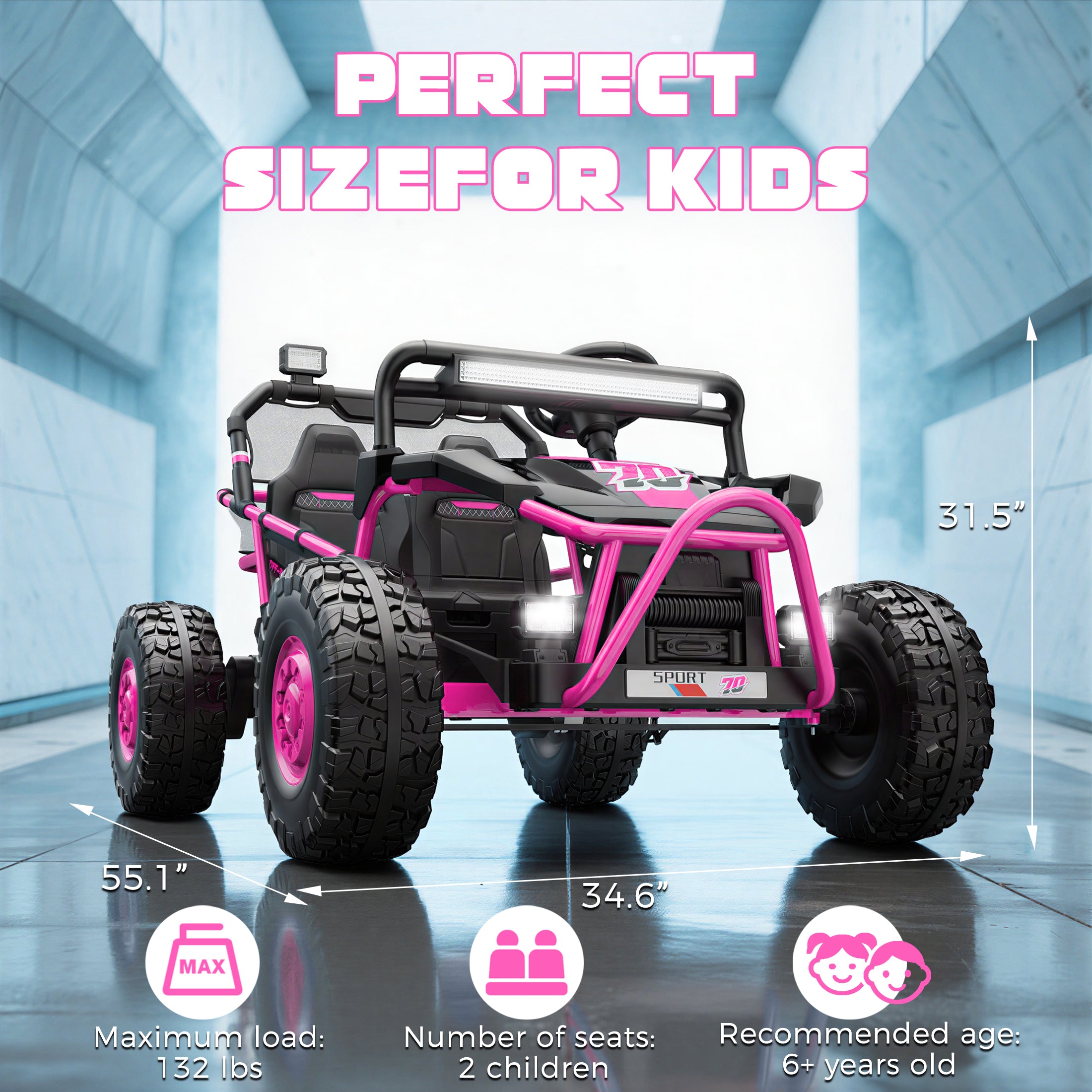36V Electric Ride On Car for Big Kids, 2 Seater 36V Powered Electric Ride on Toy with Rear Wheel Spring Suspension, Bluetooth, Music, Max 8.7 MPH, Kids Electric Vehicle for Boys Girls Ages 6+, Pink