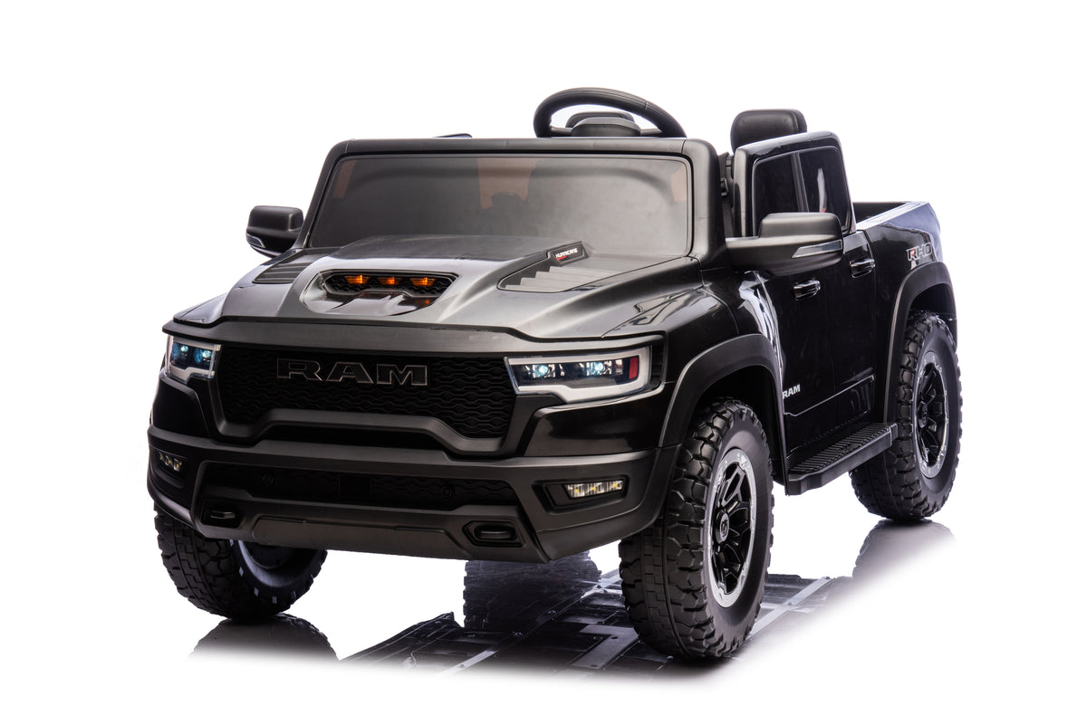 24V RAM 1500 Ride on Cars for Kids, 2 Seater Powered Ride on Truck wit ...