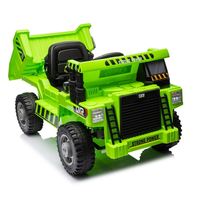 COCLUB Ride on Dump Truck, 12V Powered Ride on Car with Parents Control, Electric Dump Bed and Extra Shovel, Electric Ride on Toys with Phone Stand for Age 3+, Yellow