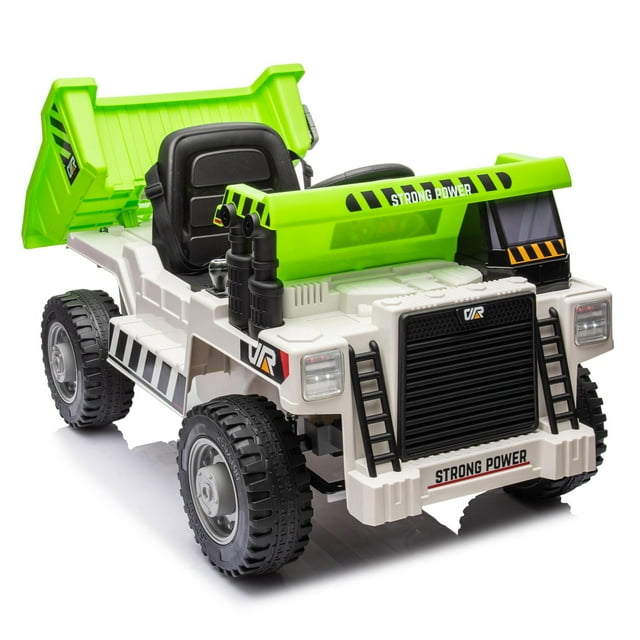 COCLUB Ride on Dump Truck, 12V Powered Ride on Car with Parents Control, Electric Dump Bed and Extra Shovel, Electric Ride on Toys with Phone Stand for Age 3+, Yellow