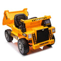 COCLUB Ride on Dump Truck, 12V Powered Ride on Car with Parents Control, Electric Dump Bed and Extra Shovel, Electric Ride on Toys with Phone Stand for Age 3+, Yellow