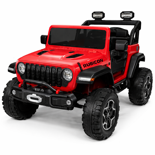 COCLUB 24V 2 Seaters Ride On Car for Big Kids, Licensed Jeep Rubicon Powered Ride On w/4 Wheels Spring Suspension, Parent Remote Control, LED Lights, Bluetooth, MP3, Ride On Toy for Ages 3-8, Pink
