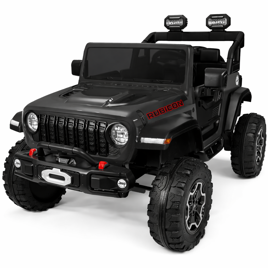 COCLUB 24V 2 Seaters Ride On Car for Big Kids, Licensed Jeep Rubicon Powered Ride On w/4 Wheels Spring Suspension, Parent Remote Control, LED Lights, Bluetooth, MP3, Ride On Toy for Ages 3-8, Pink