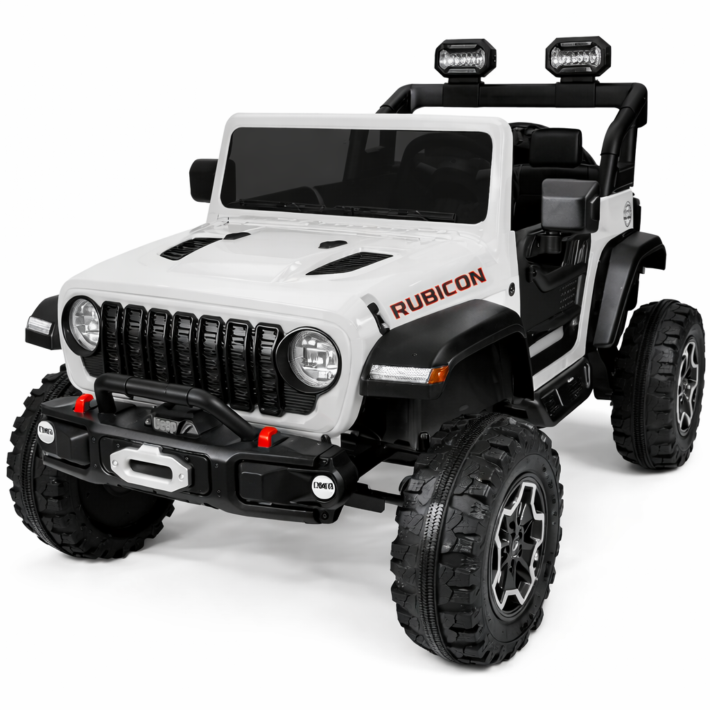 COCLUB 24V 2 Seaters Ride On Car for Big Kids, Licensed Jeep Rubicon Powered Ride On w/4 Wheels Spring Suspension, Parent Remote Control, LED Lights, Bluetooth, MP3, Ride On Toy for Ages 3-8, Pink