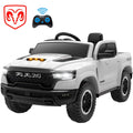 RAM 1500 Ride on Truck Cars, 12V Powered Ride on Toys with Remote Control, 4 Wheel Suspension Electric Cars for 3-5 Yrs Boy Girl W/Key Switch, Safety Belt, Music, Bluetooth, LED Lights, Blue