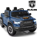 COCLUB RAM 24V Ride on Cars for Tow Kids, RAM 1500 RHO 2 Seat Battery Powered Ride on Toys with Remote Control, 4 Wheels Suspension Trunk, LED Light, MP3 Player, Electric Car for Kids Boy Girl Gift