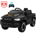 RAM 1500 Ride on Truck Cars, 12V Powered Ride on Toys with Remote Control, 4 Wheel Suspension Electric Cars for 3-5 Yrs Boy Girl W/Key Switch, 5 Point Safety Belt, Music, Bluetooth, LED Lights, Black