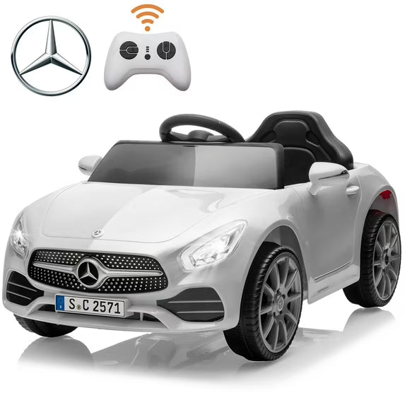 Kids Ride on Cars, 12V Powered Mercedes Benz Ride on Toys w/Remote Control, Music, Bluetooth, LED Light, USB, Power Display, Four Wheel Suspension Electric Car for Toddlers 2-4 Year Olds, Pink