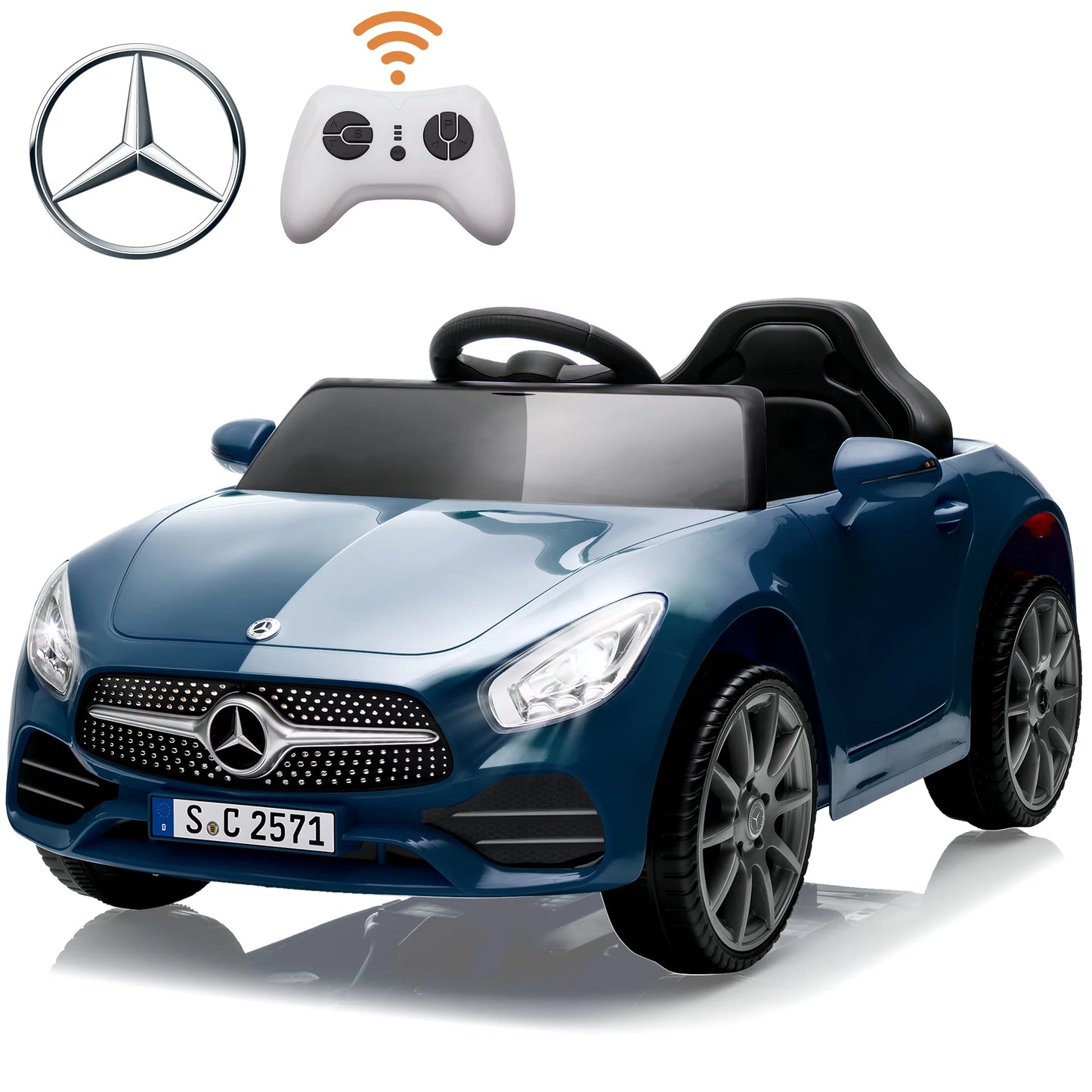 Kids Ride on Cars, 12V Powered Mercedes Benz Ride on Toys w/Remote Control, Music, Bluetooth, LED Light, USB, Power Display, Four Wheel Suspension Electric Car for Toddlers 2-4 Year Olds, Pink