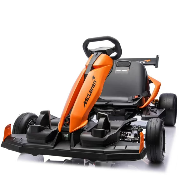 McLaren 48V Electric Go Kart for Adults & Teens, 750W Powered Motor Ride On Toy, LED Light, Hydraulic Disc Brake, 4 Wheel Spring Suspension, 3 Levels Adjustable Chassis, Foldable Design, Silver