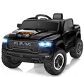 RAM 1500 Ride On Car for Kids, 12V Powered Ride On Truck w/ Remote Control, 4 Wheel Suspension, Bluetooth, Lights, Electric Cars for 3-6 Yrs
