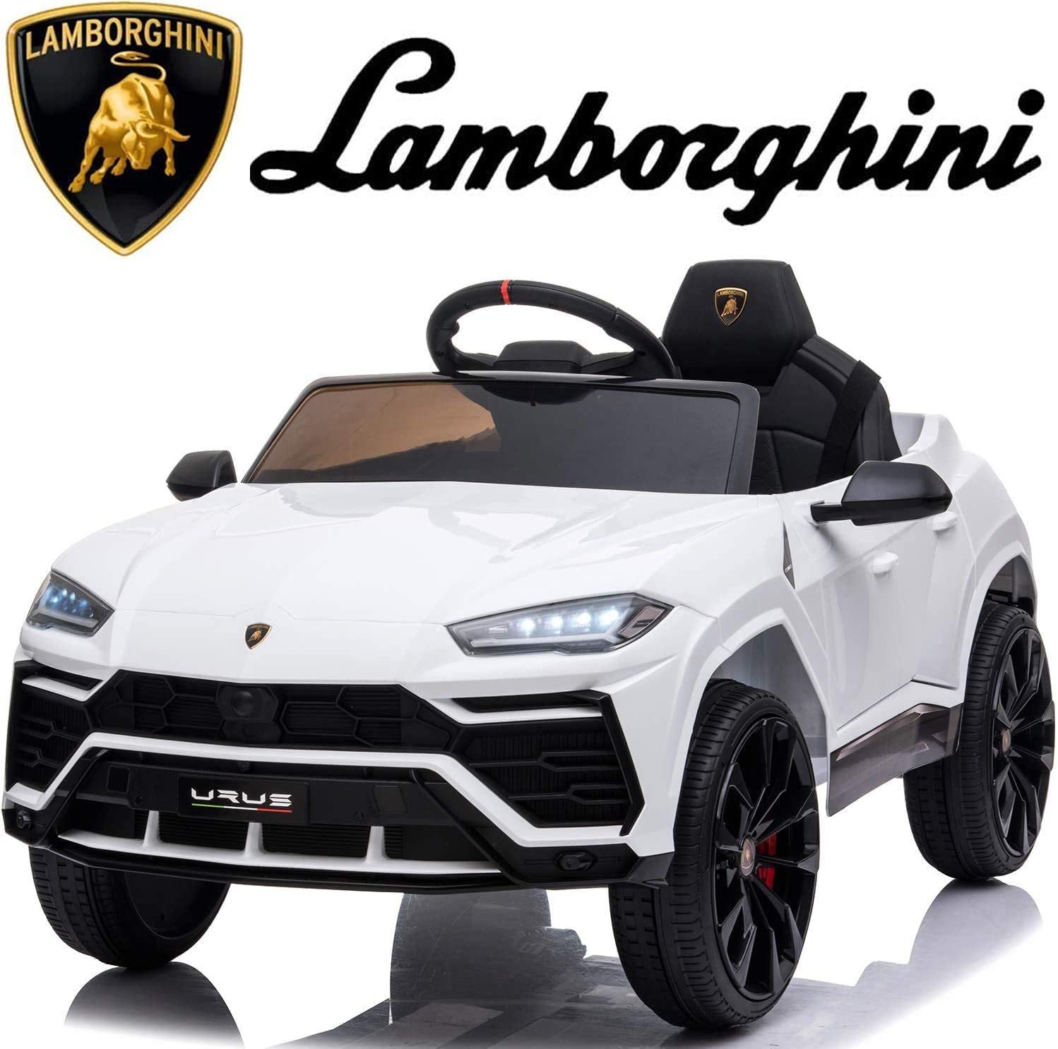Lamborghini 12V Kids Ride On Car with Remote Control, Battery Powered Electric Car with 4 Wheels, USB, Ride On Toys for 3+ Years Olds Girls Boys, Pink