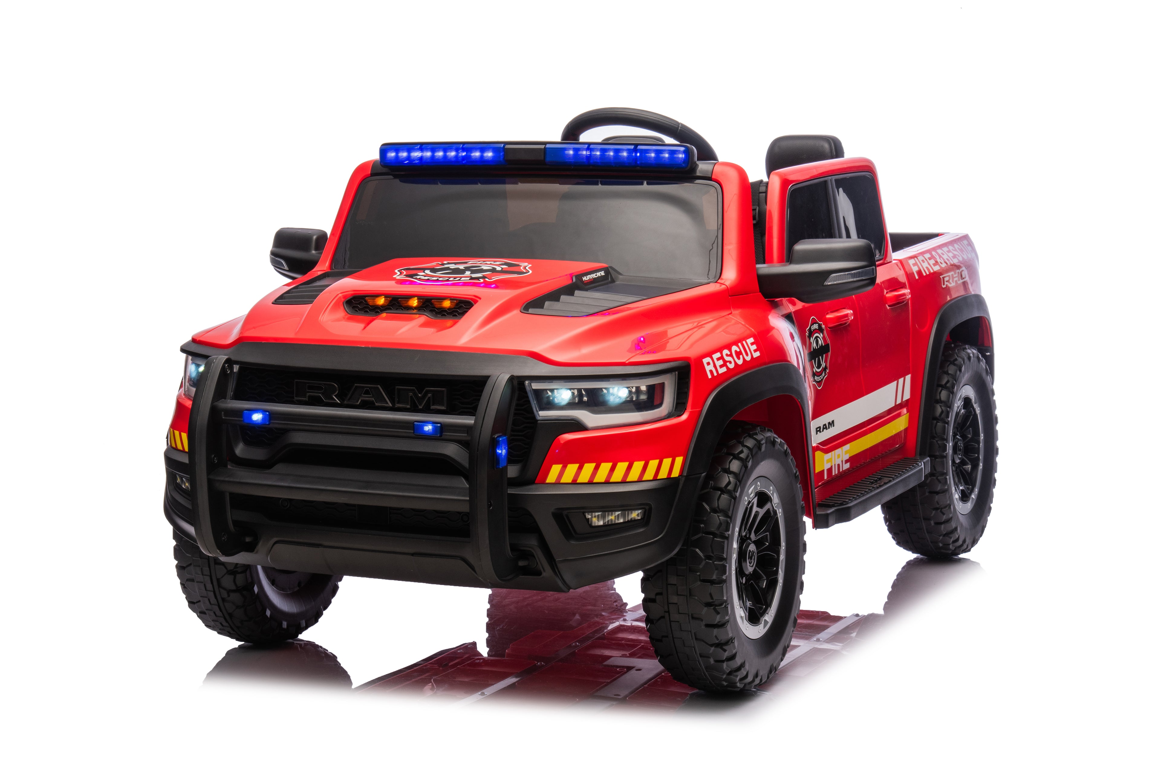 COCLUB 24V Ride on Toys For Big Kids, 2 Seater Fire Truck Kids Cars to Drive With Remote Control, Siren-Call, Walkie-Talkies, Fire Trucks for Toddlers 3-5, Electric 4 Wheeler Red