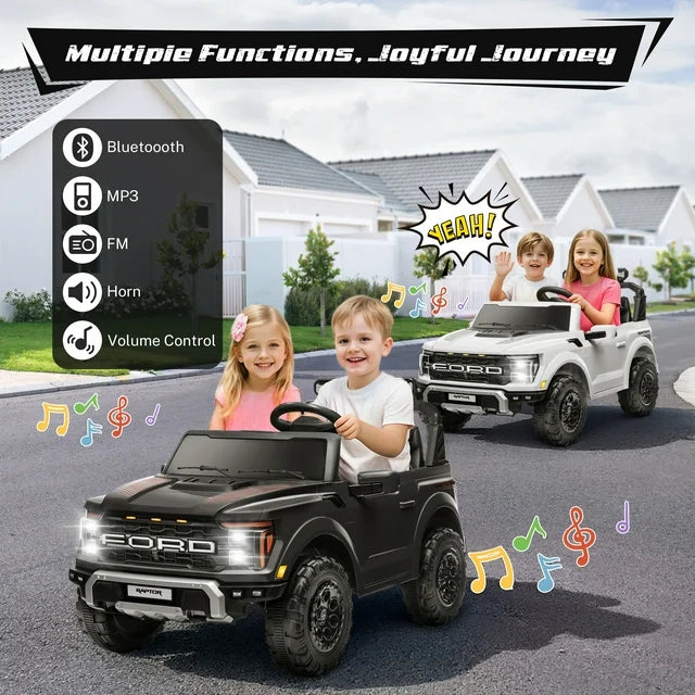Ford 24V Ride on Toy Cars 2 Seater for Big Kids, Licensed F150 Raptor Powered Ride on Truck with Remote Control