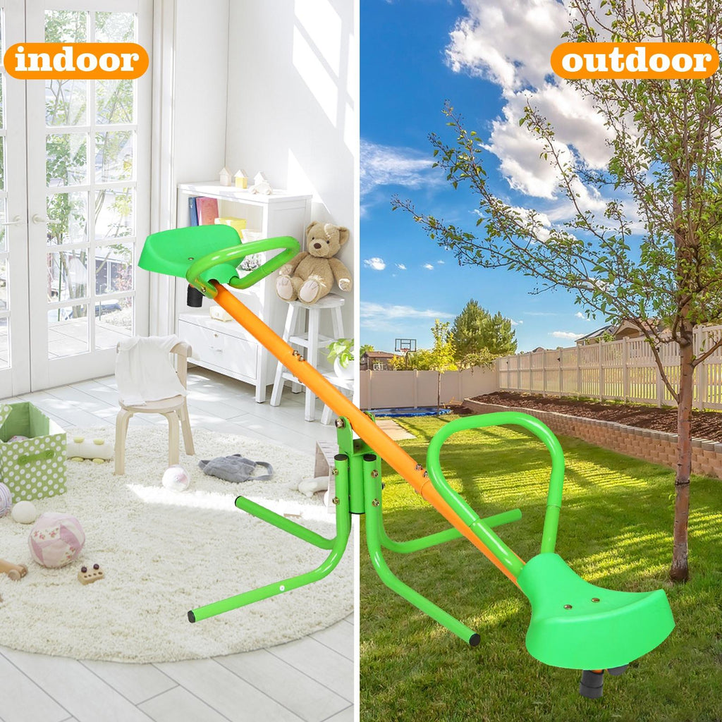 COCLUB Kids Seesaw Swivel Teeter Totter, Outdoor Playground Equipment 360 Degrees Rotating Safe, Fun Kids Toy for Ages 3-8, Green