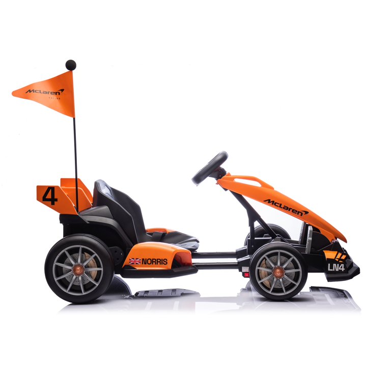 Mclaren 36V Electric Go Kart, Powered Powerful Ride on Cars with Tires, Drift/Sports Mode, Brake Pedal, Length Adjustment, Seat Belt, Rear Wheel Drive Electric Car for Kids Ages 6+ Years