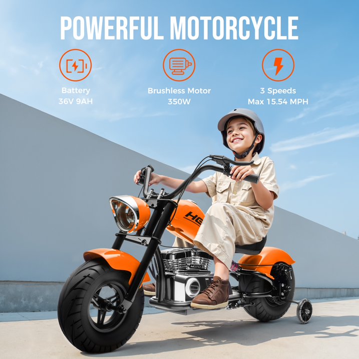 36V Electric Dirt Bike for Kids Teens, 350W Brushless Motor Ride On Motorcycle, 15.5 MPH, Rear Suspension, Bluetooth Music, Rubber Tires, Ride On Electric Motorcycle Toy for 8+ Yrs Boys Girls