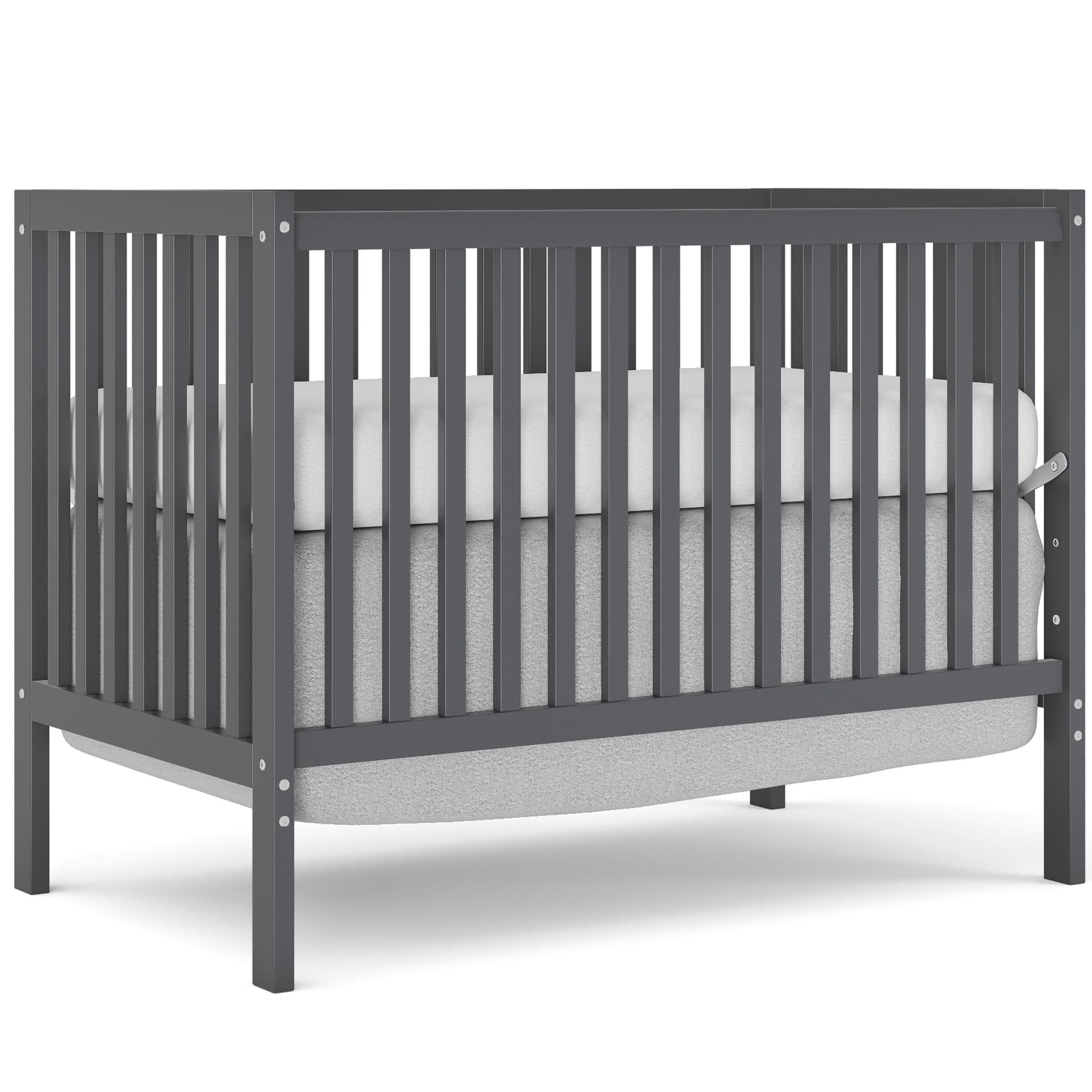 iRerts 5 In 1 Convertible Baby Crib, Wood Convertible Crib Toddler Bed with Wood Legs, Converts from Baby Crib to Toddler Bed, Fits Standard Full-Size Crib Mattress, Easy to Assemble, Black