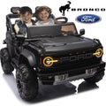 24V Powered Ride On Cars 2 Seater, Licensed Ford Bronco Raptor Electric Car with Remote, Spring Suspension, 2x90W Motor, Bluetooth, 4.4MPH Max, Max Weight 130lb, Kids Ride on Toys for Ages 3-8, Black