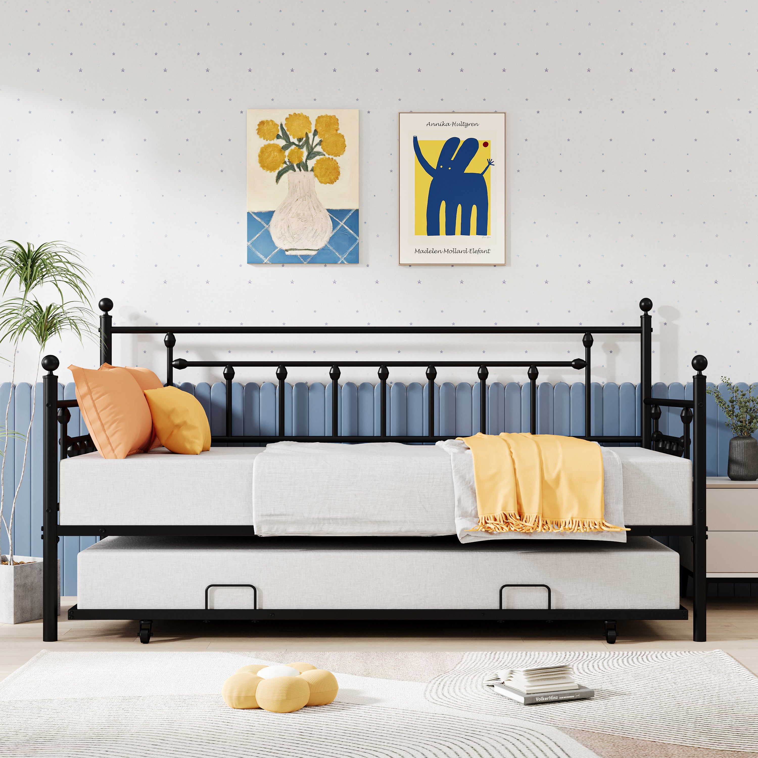 UHOMEPRO Twin Daybed with Trundle Included