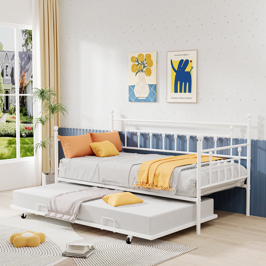 UHOMEPRO Twin Daybed with Trundle Included
