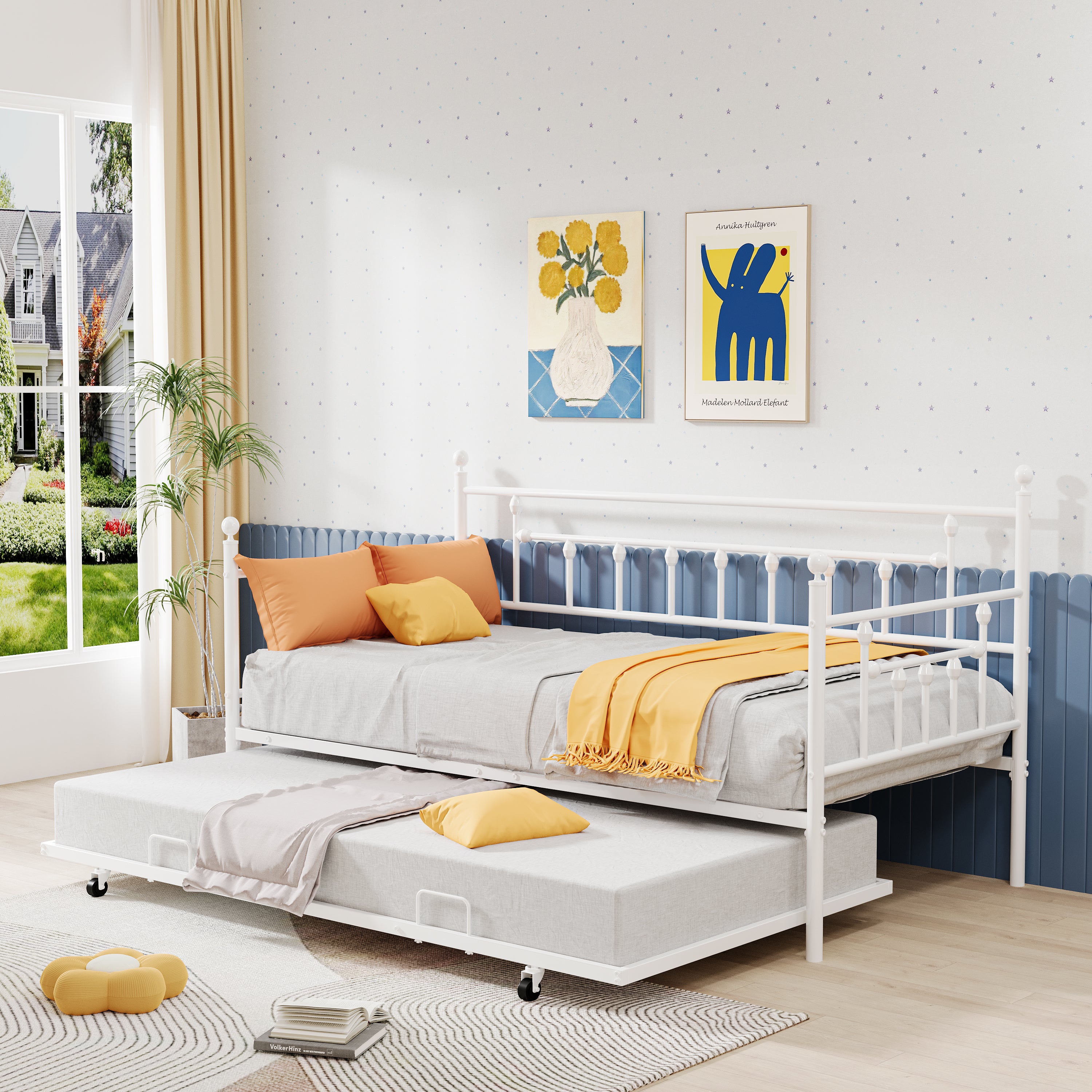 UHOMEPRO Twin Daybed with Trundle Included