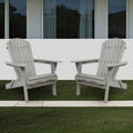 uhomepro Outdoor Adirondack Chairs Set of 2, Folding Fire Pit Chair, Weather Resistant Patio Lawn Chair for Outside Deck Garden Backyard Balcony, Gray B