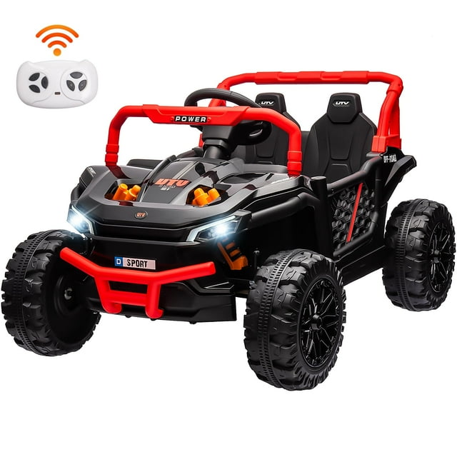 uhomepro Ride on Truck Car,12 V Powered Ride Toys for Kids with Remote Control Spring Suspension, LED Lights, MP3 Player, Electric Vehicles for Boys and Girls Gifts, Pink